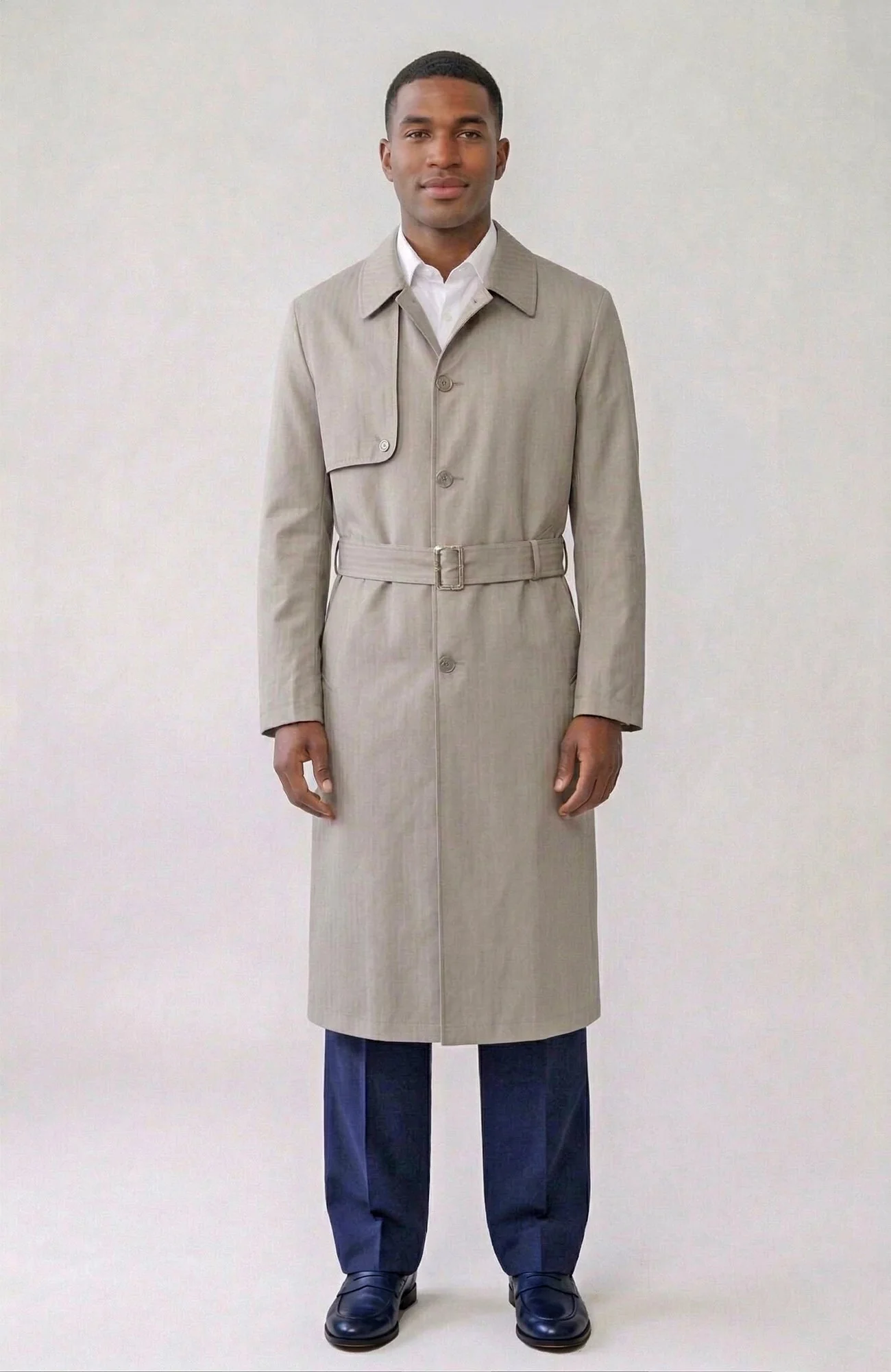 Man Ray Khaki Trench Coat - Image 3