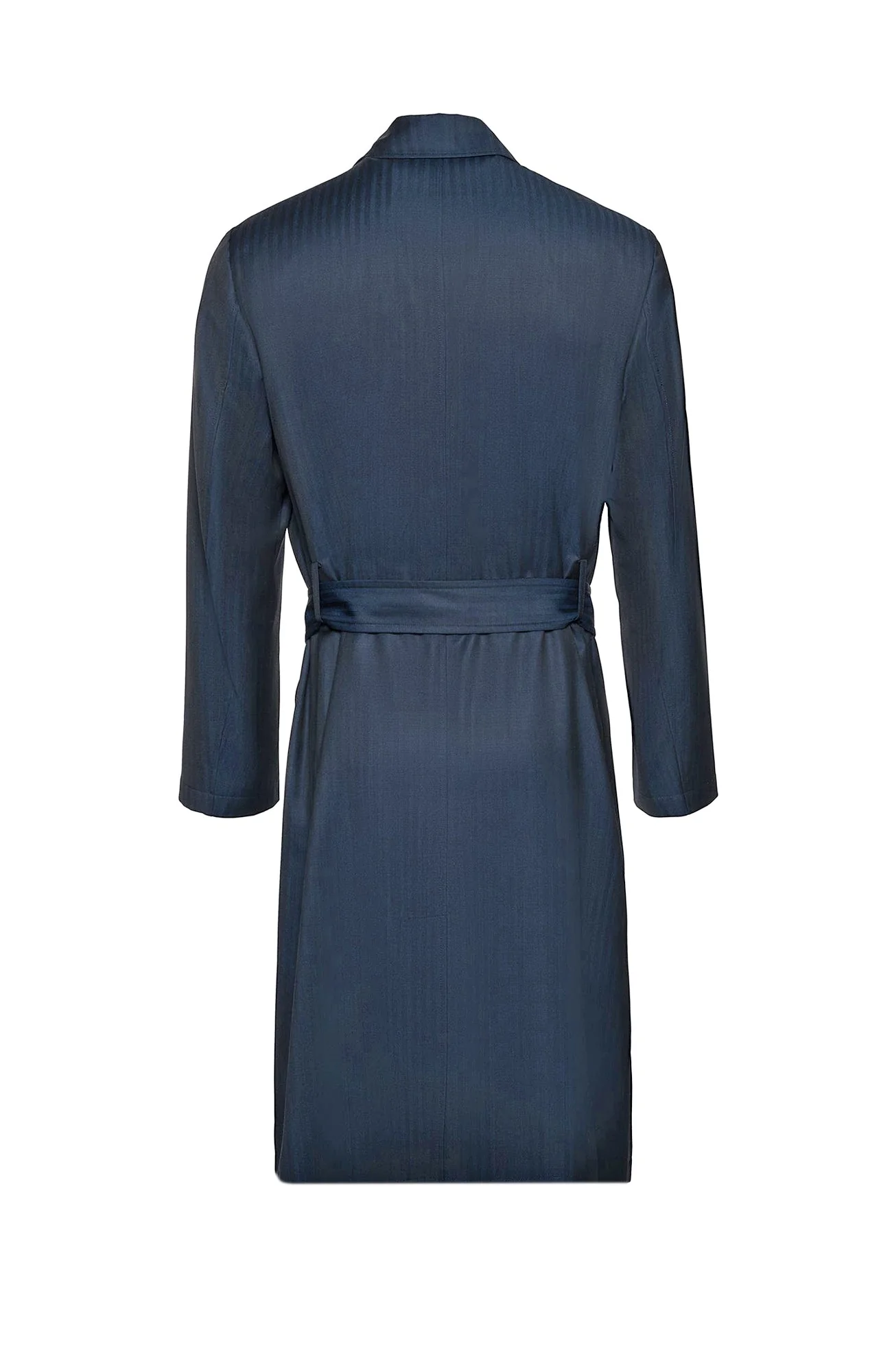 Man Ray Navy Herringbone Trench Coat - Image 3