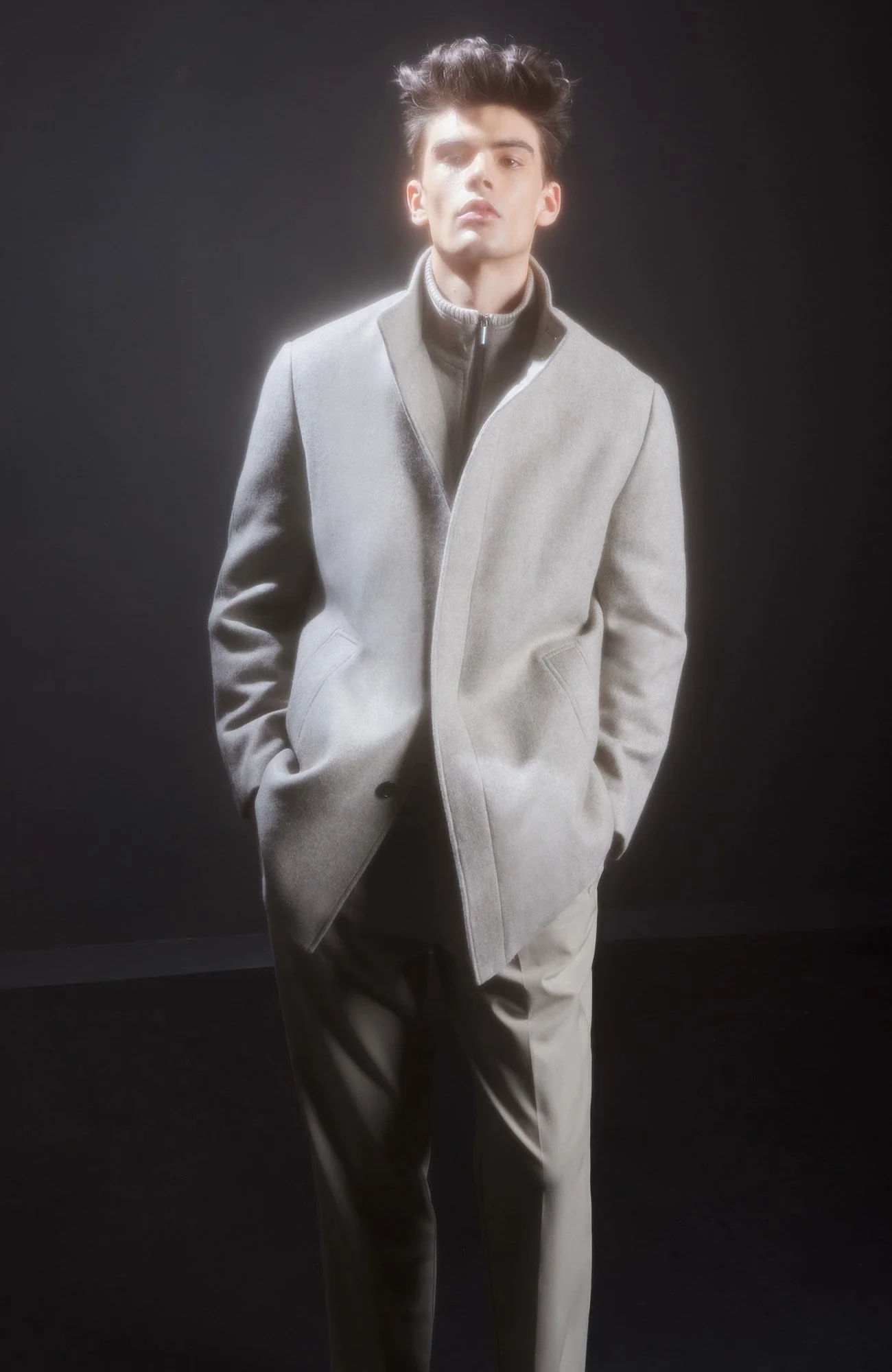 Mont-Royal Taupe Wool & Cashmere Car Coat - Image 4