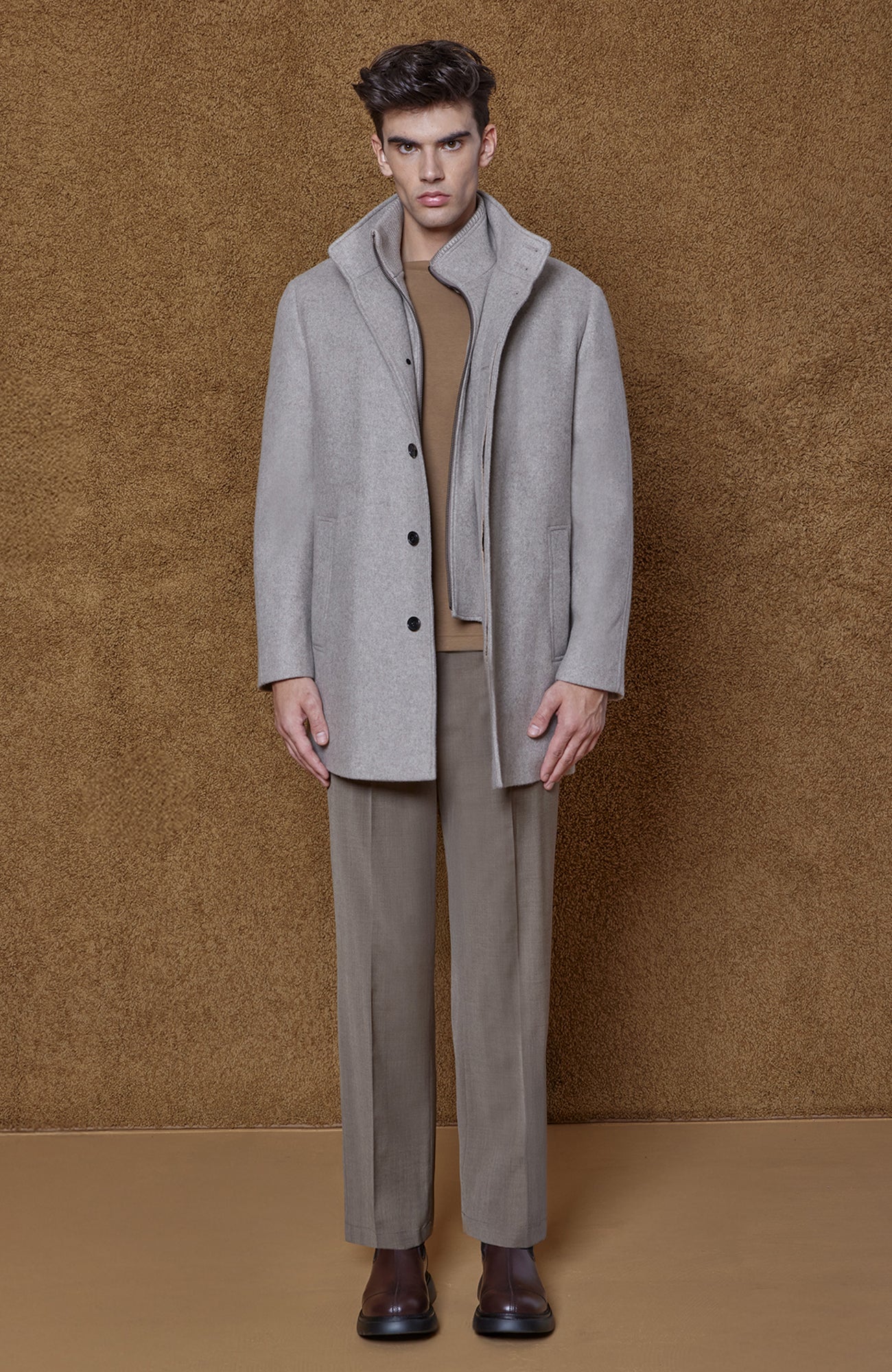 Mont-Royal Taupe Wool & Cashmere Car Coat - Image 5