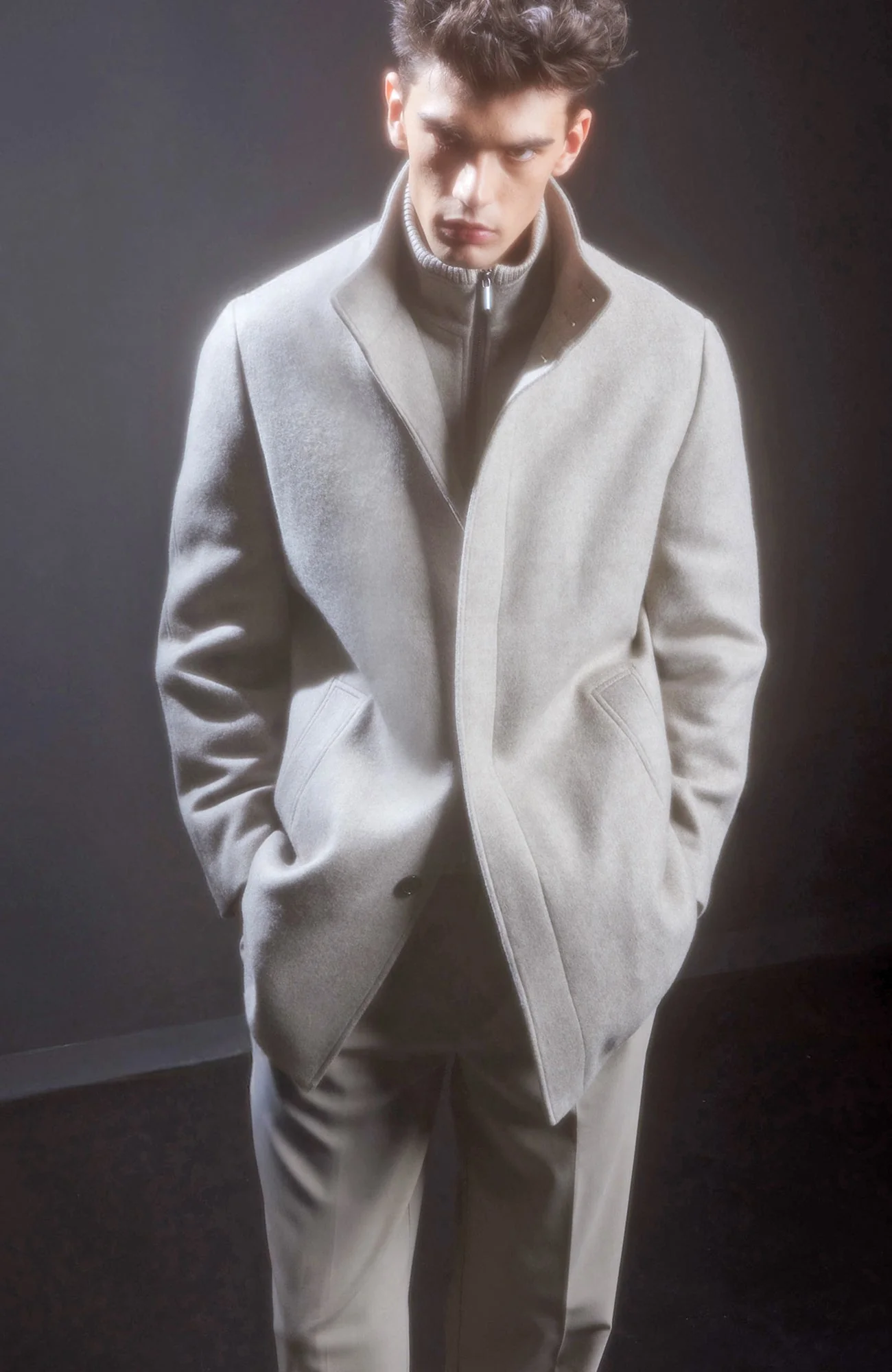Mont-Royal Taupe Wool & Cashmere Car Coat - Image 6