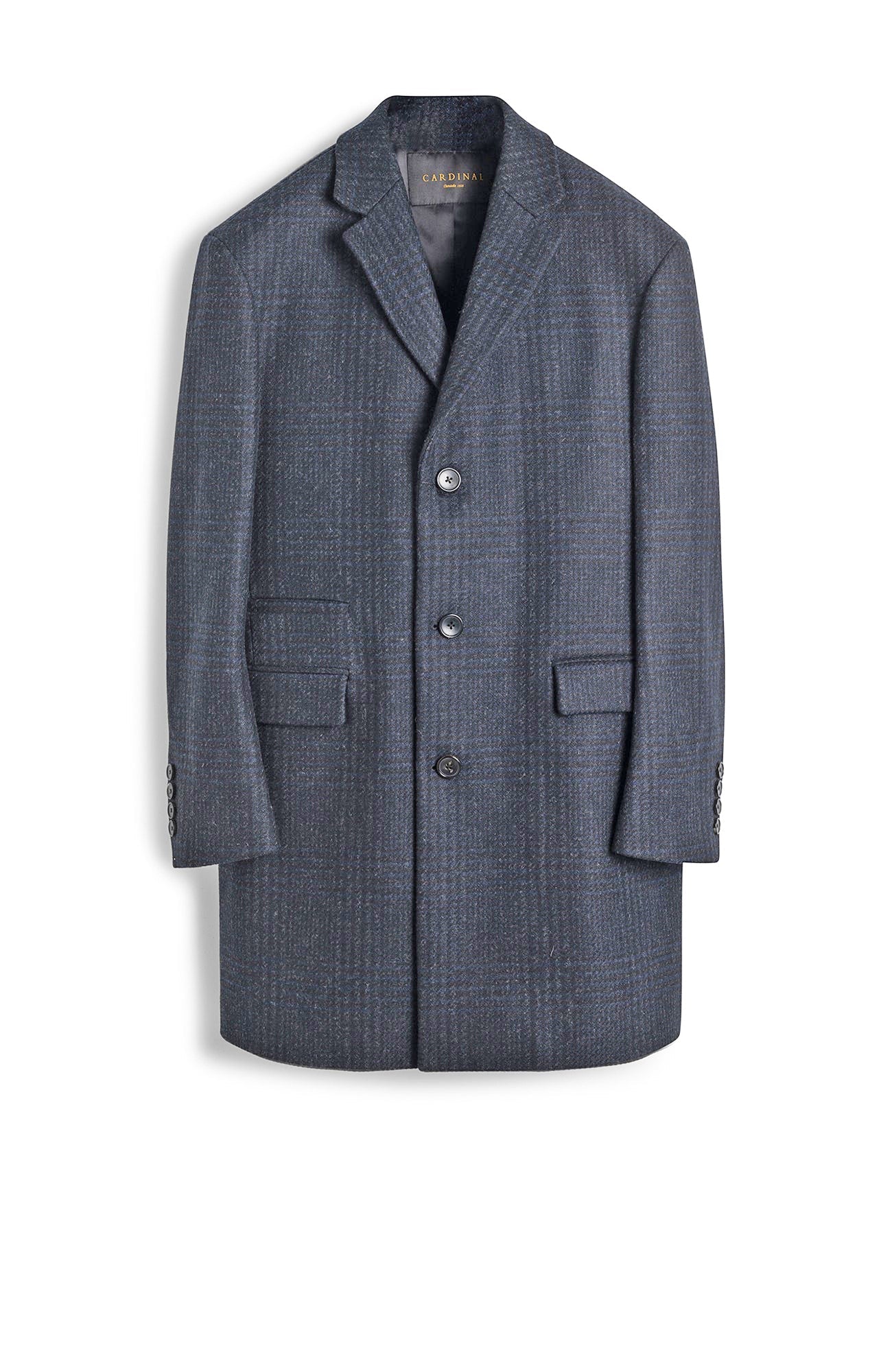 Sherwood Navy Plaid Wool Topcoat - Image 3