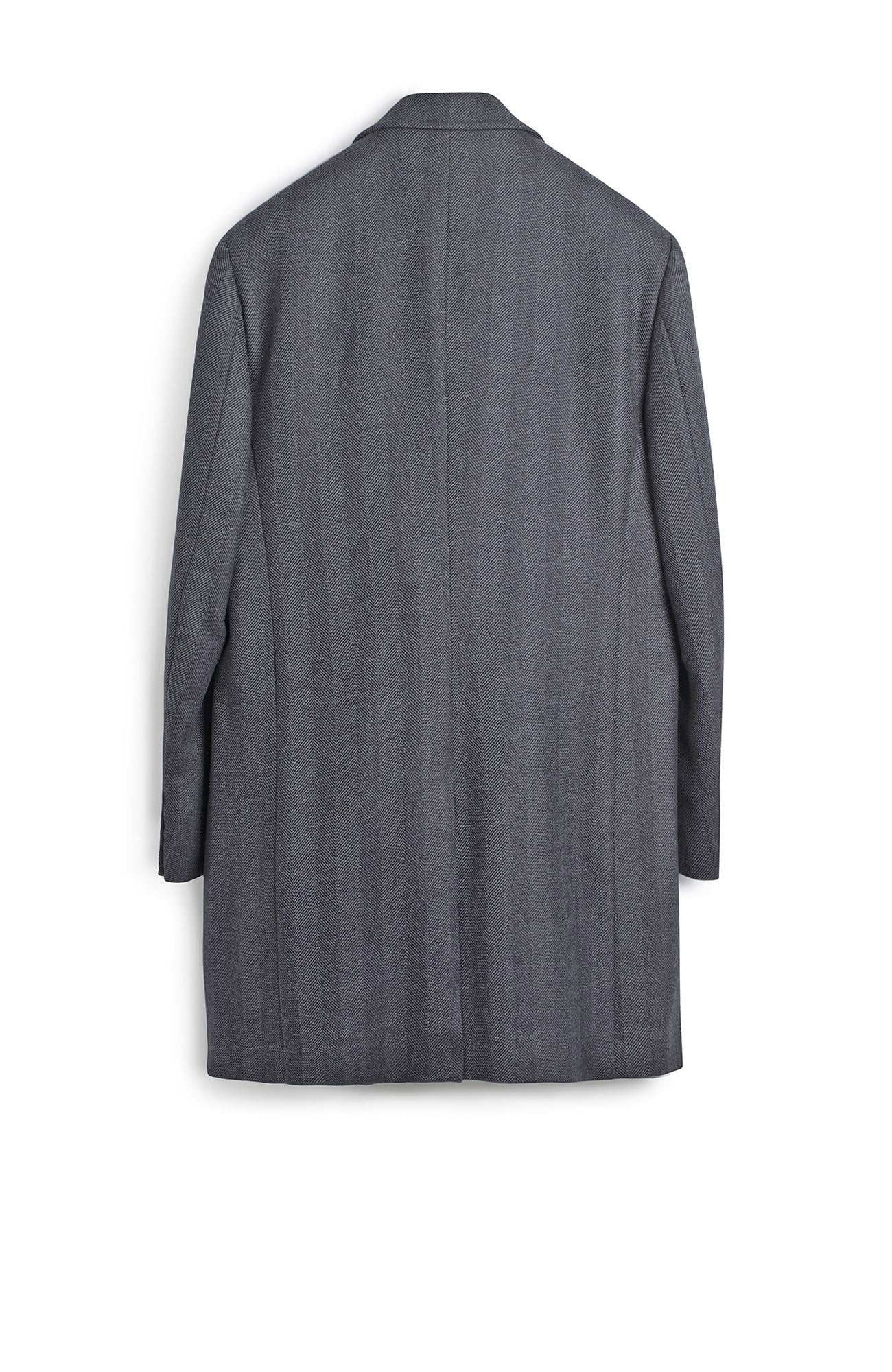 Stedwell Charcoal Herringbone Wool Topcoat - Image 4